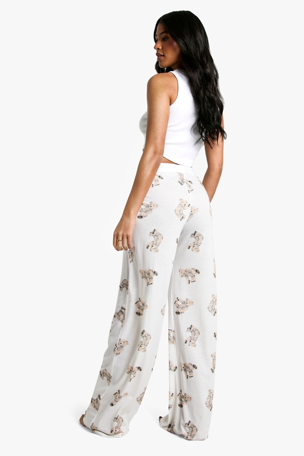 Пижамные брюки Boohoo Tall Bear с принтом, коричневый 
Пижамные брюки Boohoo Tall Bear с принтом, коричневый