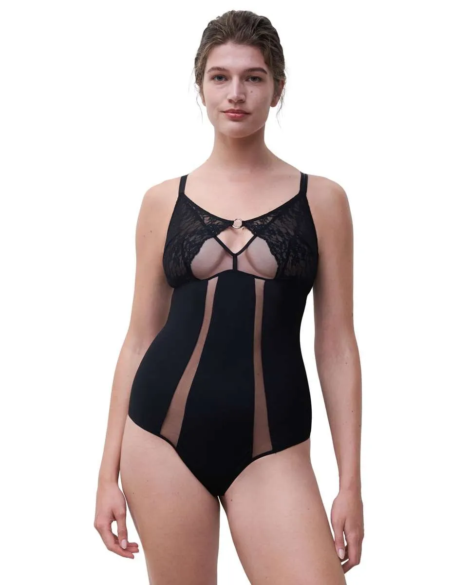 Боди с цветочным кружевом и тюлем Crush line Chantelle, черный
Боди с цветочным кружевом и тюлем Crush line Chantelle, черный