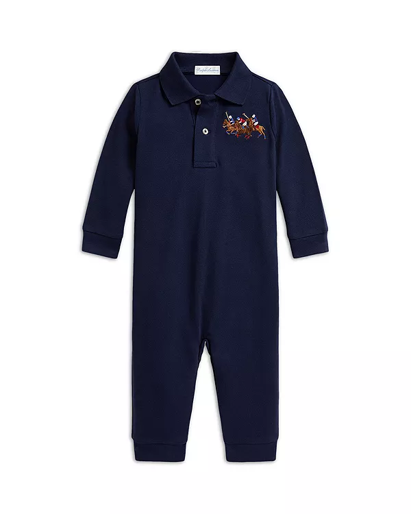 Детский комбинезон-поло Polo для мальчиков из хлопковой сетки с тройным пони. Ralph Lauren, синий
Детский комбинезон-поло Polo для мальчиков из хлопковой сетки с тройным пони. Ralph Lauren, синий