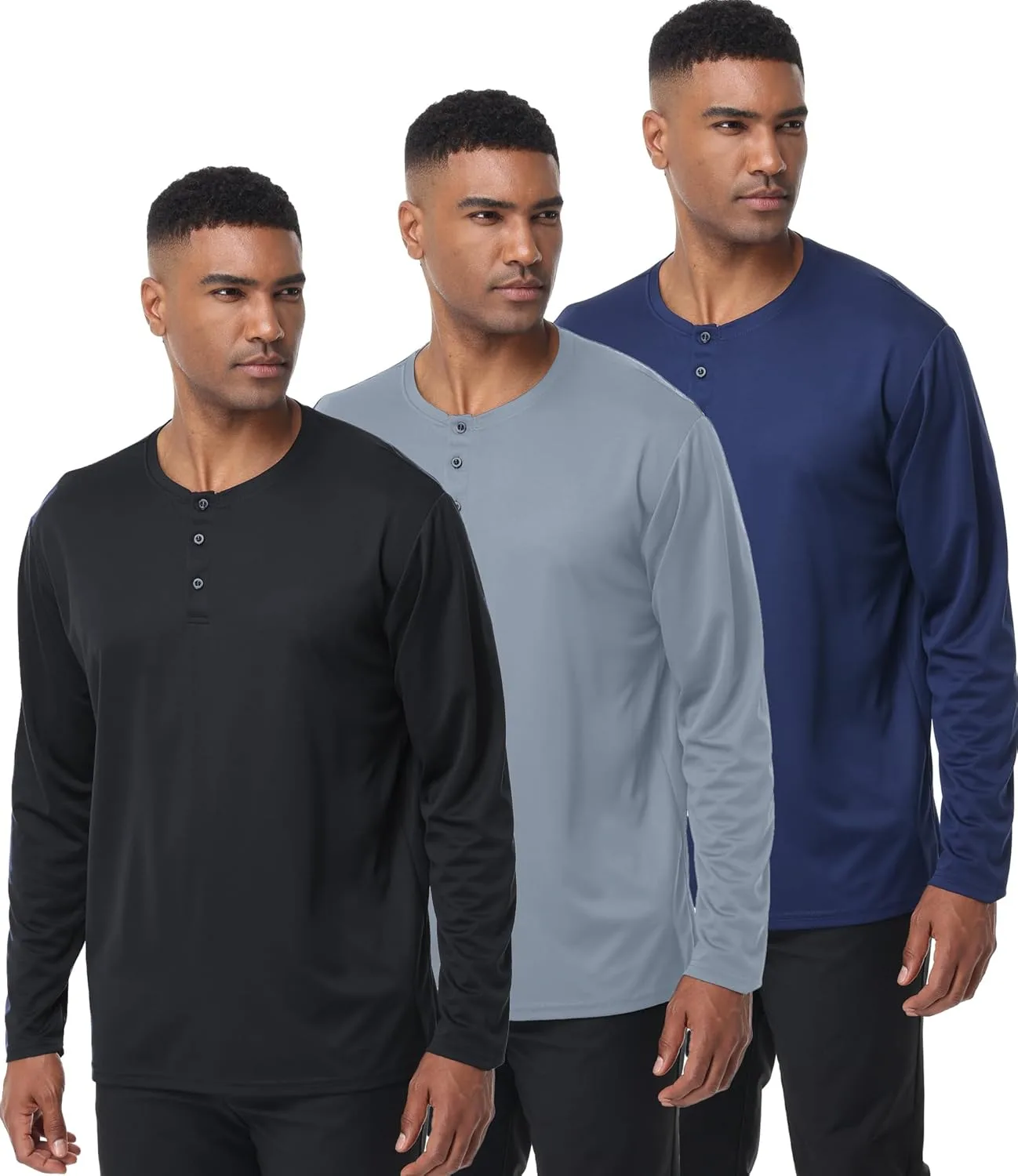3 мужские футболки хенли с длинным рукавом, легкие, обычный крой Kinglaman
3 мужские футболки хенли с длинным рукавом, легкие, обычный крой Kinglaman
