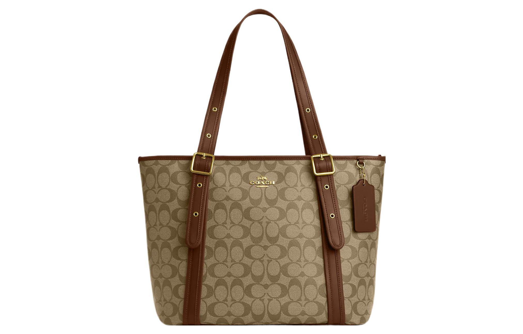 Сумка из холста с кожаными вставками, сумка-шоппер, хозяйственная сумка, женская сумка через плечо цвета хаки COACH
Сумка из холста с кожаными вставками, сумка-шоппер, хозяйственная сумка, женская сумка через плечо цвета хаки COACH