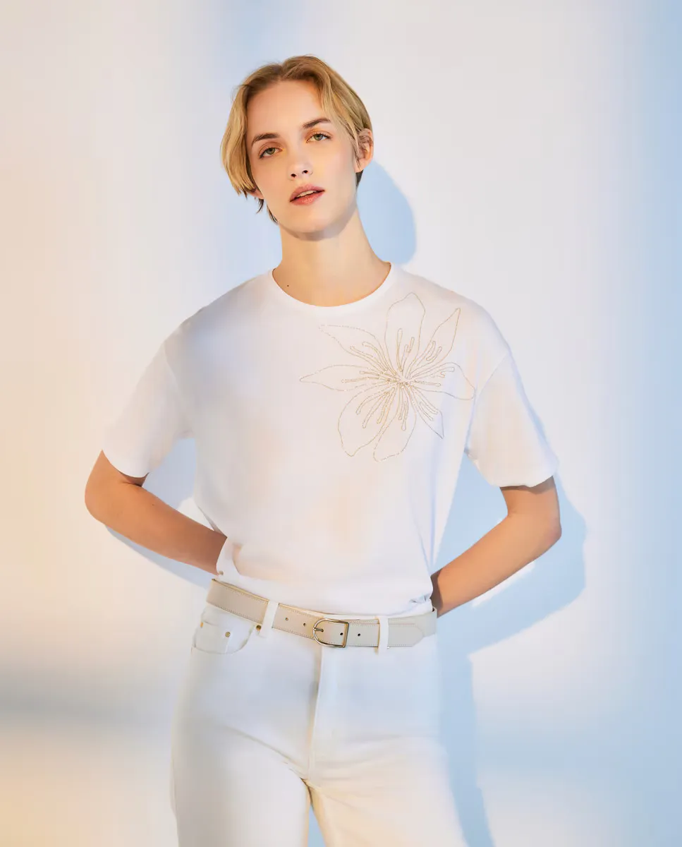 Футболка женская с коротким рукавом со стразами Woman El Corte Inglés, белый
Футболка женская с коротким рукавом со стразами Woman El Corte Inglés, белый