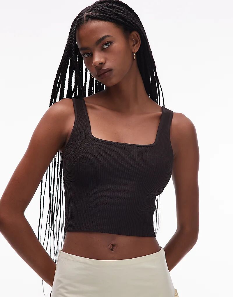 & Other Stories Укороченный трикотажный топ коричневого цвета
& Other Stories Укороченный трикотажный топ коричневого цвета