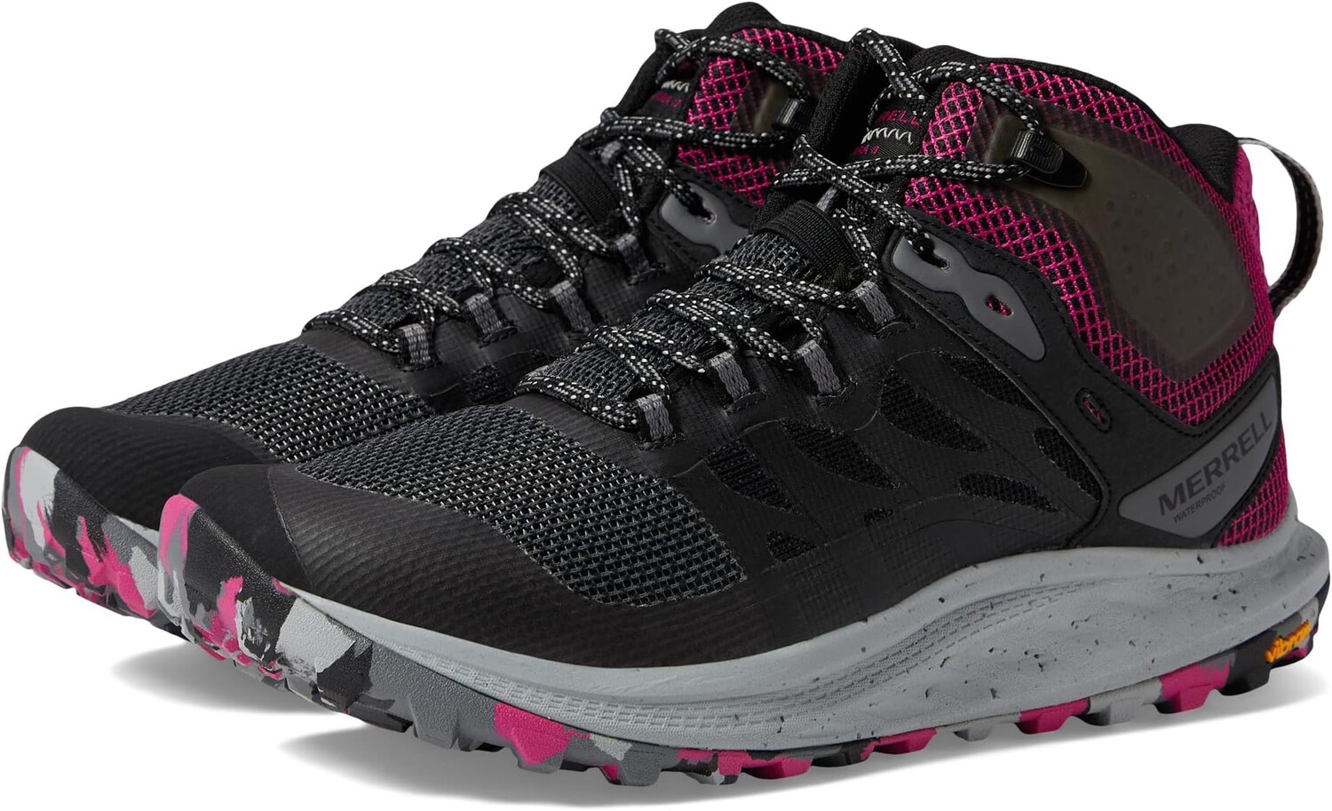 Походная обувь Antora 3 Mid Wp Merrell, цвет Black/Fuchsia
Походная обувь Antora 3 Mid Wp Merrell, цвет Black/Fuchsia
