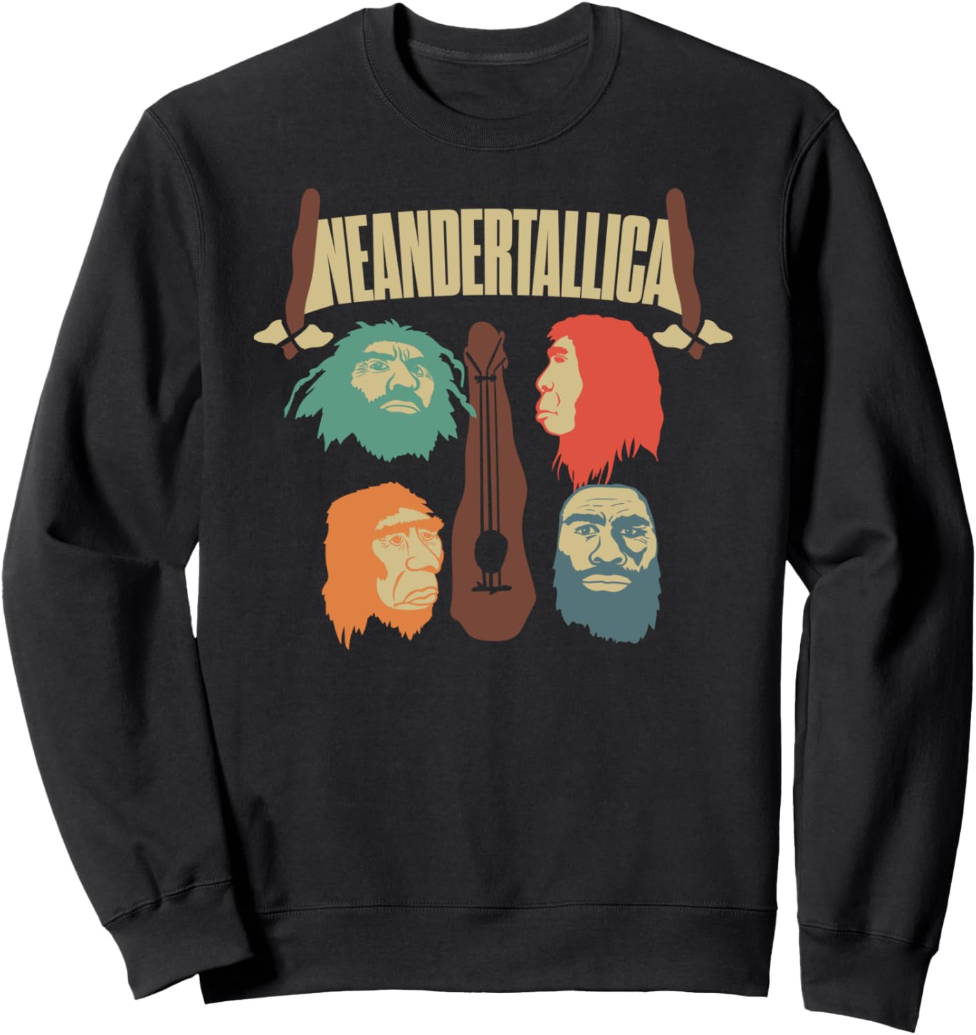 Neandertallica - Хэви-метал группа - Забавная толстовка с неряшливым дизайном Neanderthal Xeireprint, черный
Neandertallica - Хэви-метал группа - Забавная толстовка с неряшливым дизайном Neanderthal Xeireprint, черный