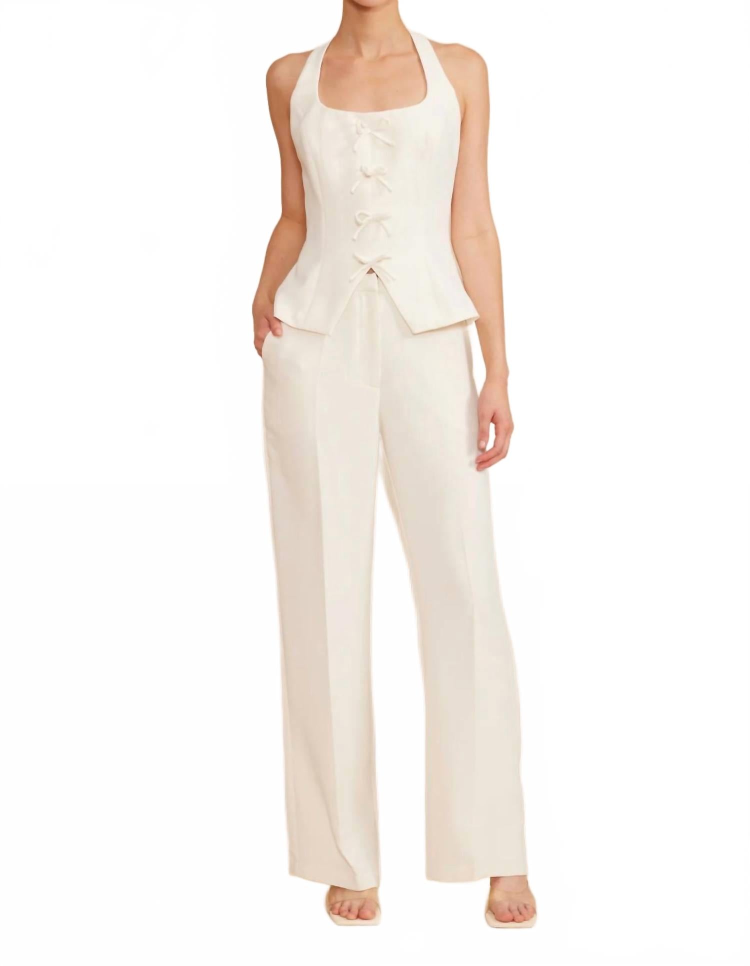 Valli Широкие брюки в белом цвете LUCY PARIS
Valli Широкие брюки в белом цвете LUCY PARIS