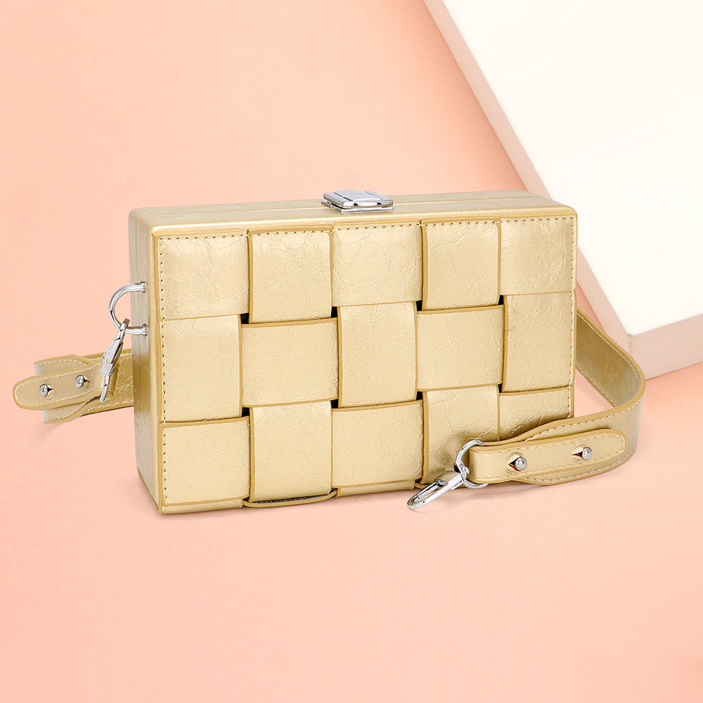 Искусственная кожа плетеная квадратная сумка-кроссбоди FASHNZFAB, золотой
Искусственная кожа плетеная квадратная сумка-кроссбоди FASHNZFAB, золотой