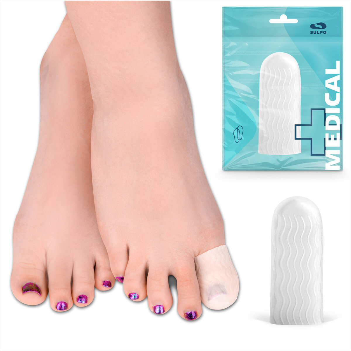 Защитный гелевый чехол для пальцев от вросшего ногтя с S-полосками Sulpo
Защитный гелевый чехол для пальцев от вросшего ногтя с S-полосками Sulpo