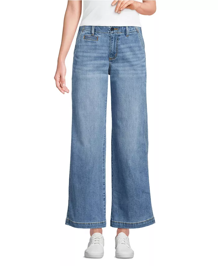 Женские джинсы с завышенной талией и широкими штанинами до щиколотки Lands' End, синий
Женские джинсы с завышенной талией и широкими штанинами до щиколотки Lands' End, синий