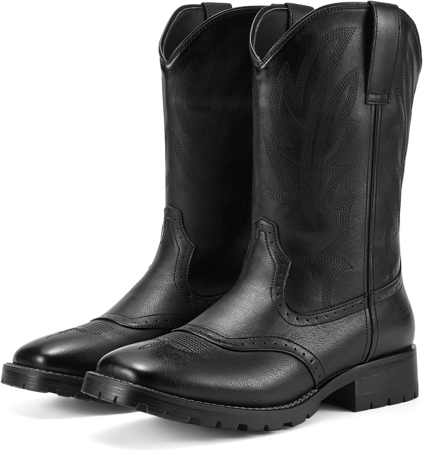 Мужские ковбойские сапоги Rollda, западные сапоги с квадратным носком, массивным каблуком, средней высоты, классические вышитые сапоги на молнии, черный
Мужские ковбойские сапоги Rollda, западные сапоги с квадратным носком, массивным каблуком, средней высоты, классические вышитые сапоги на молнии, черный