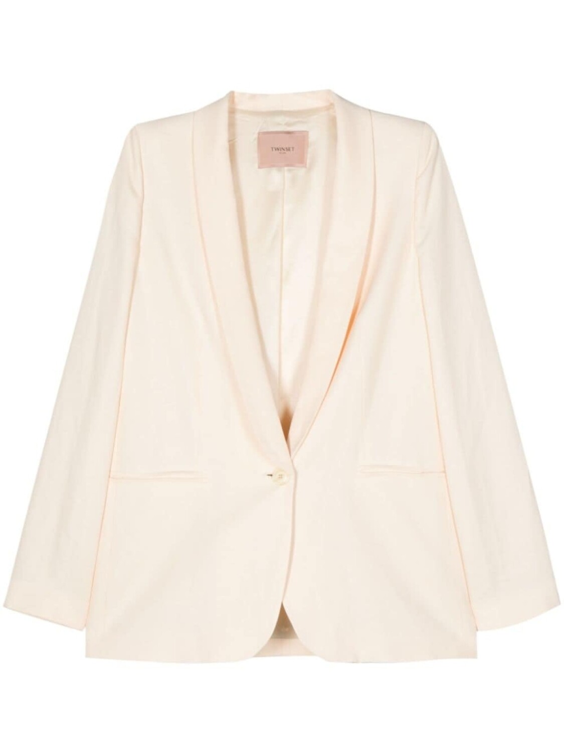 TWINSET однобортный пиджак с лацканами-шалькой, нейтральный цвет
TWINSET однобортный пиджак с лацканами-шалькой, нейтральный цвет