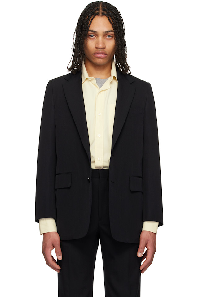 Легкий шерстяной габардиновый блейзер Max Auralee, черный
Легкий шерстяной габардиновый блейзер Max Auralee, черный