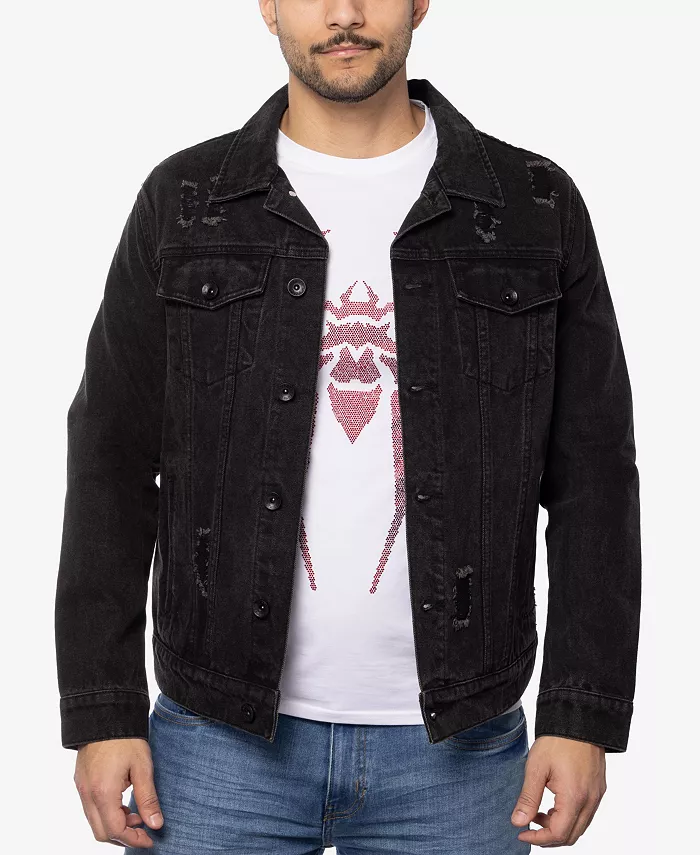 Мужская джинсовая куртка с принтом и стразами SPRING + MERCER, черный
Мужская джинсовая куртка с принтом и стразами SPRING + MERCER, черный