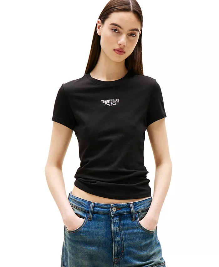 Женская облегающая футболка с логотипом Essential Tommy Jeans, черный
Женская облегающая футболка с логотипом Essential Tommy Jeans, черный