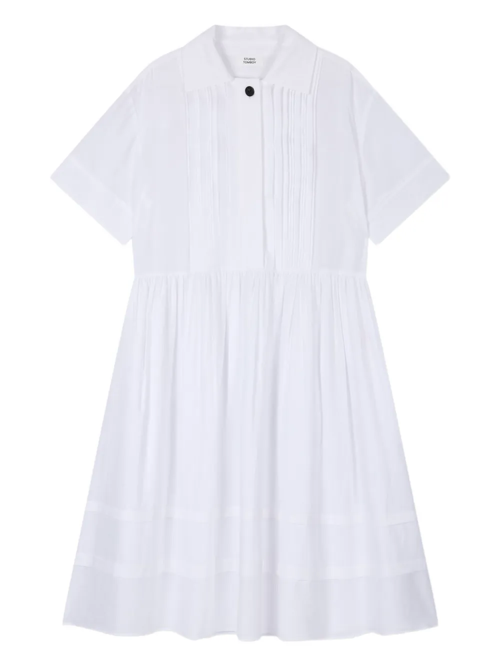 Платье-рубашка мини с плиссировкой и воротником STUDIO TOMBOY, белый
Платье-рубашка мини с плиссировкой и воротником STUDIO TOMBOY, белый