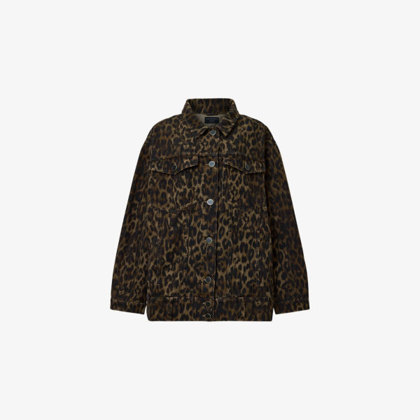 Куртка джинсовая Allsaints с леопардовым принтом, коричневый
Куртка джинсовая Allsaints с леопардовым принтом, коричневый