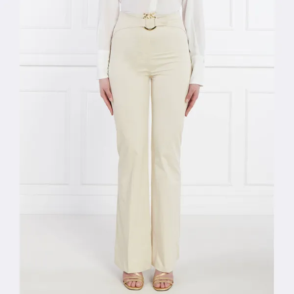 Расклешенные брюки с поясом высокая талия Pinko, бежевый 
Расклешенные брюки с поясом высокая талия Pinko, бежевый