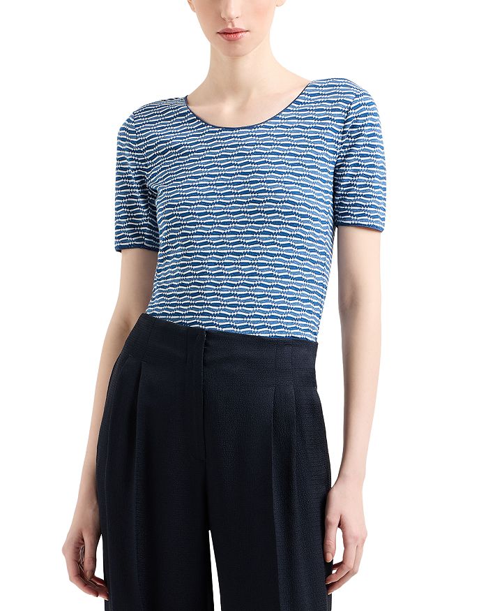 Топ из жаккардового джерси с геометрическим узором Emporio Armani, синий
Топ из жаккардового джерси с геометрическим узором Emporio Armani, синий