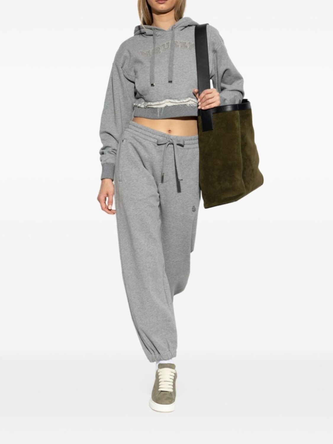 Толстовка с вышитым логотипом Alexander McQueen, серый 
Толстовка с вышитым логотипом Alexander McQueen, серый