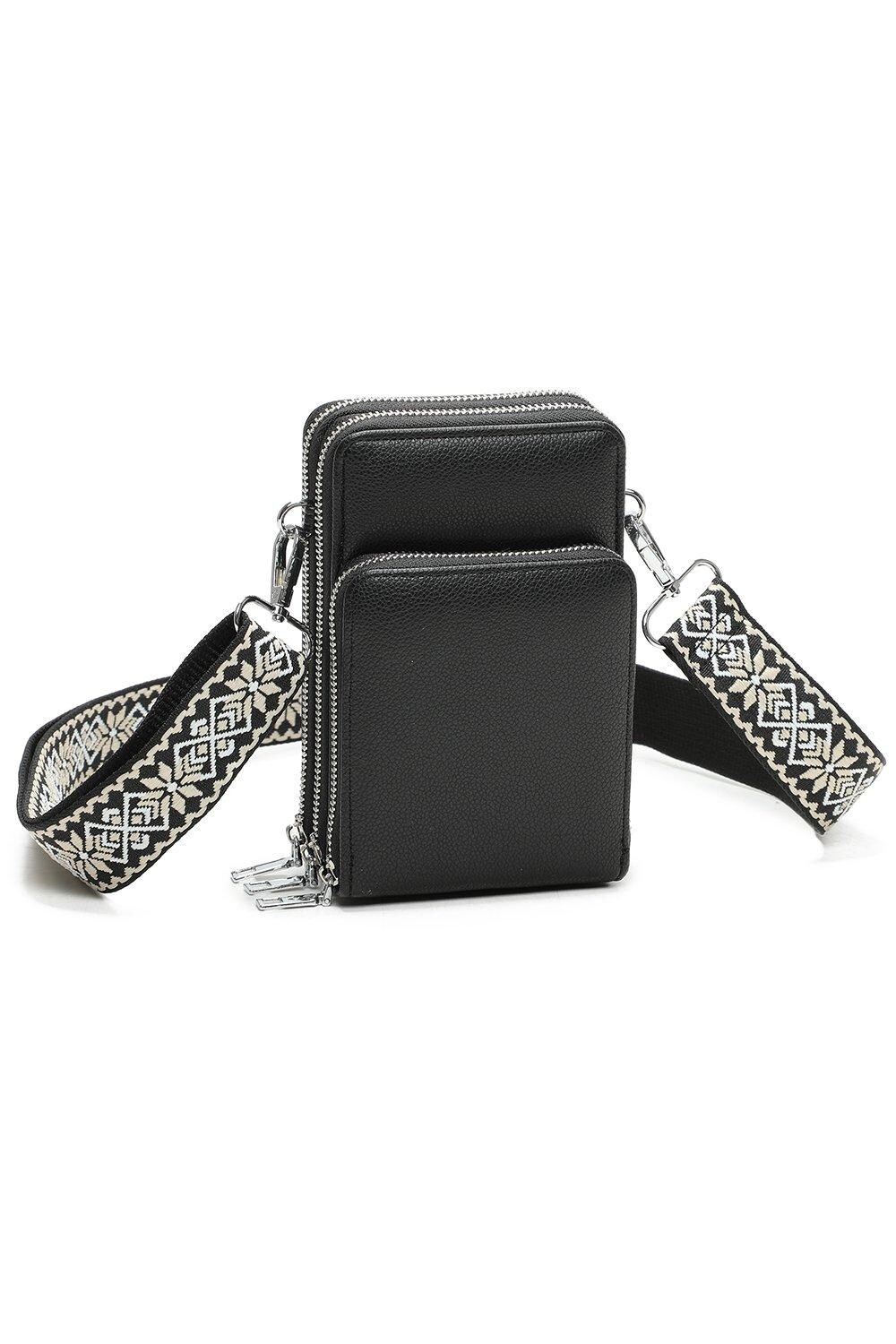 Кошелек через плечо из искусственной кожи с тремя отделениями и холщовым ремешком Fontanella Fashion, черный
Кошелек через плечо из искусственной кожи с тремя отделениями и холщовым ремешком Fontanella Fashion, черный