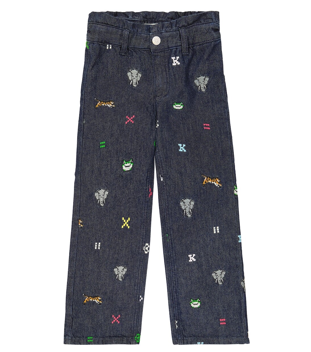 Джинсы с вышивкой в стиле jungle game Kenzo Kids, синий
Джинсы с вышивкой в стиле jungle game Kenzo Kids, синий
