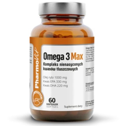 Омега 3 Макс 60 мягких капсул Pharmovit
Омега 3 Макс 60 мягких капсул Pharmovit