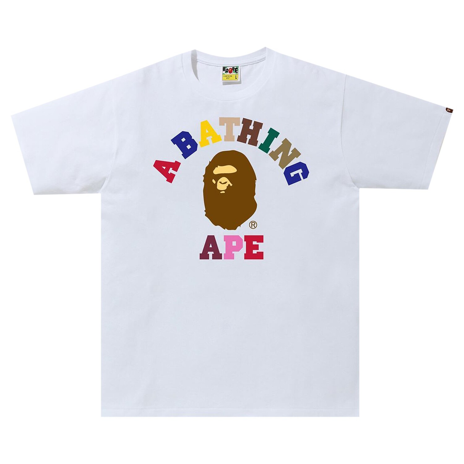 Футболка колледжа BAPE Colors, Белая 
Футболка колледжа BAPE Colors, Белая