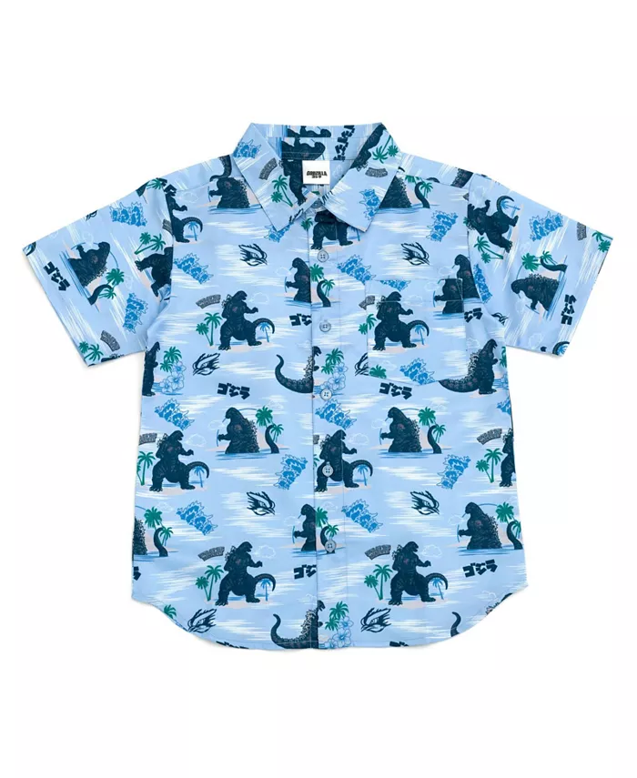 Семейная гавайская рубашка на пуговицах Big Boys Godzilla, синий
Семейная гавайская рубашка на пуговицах Big Boys Godzilla, синий
