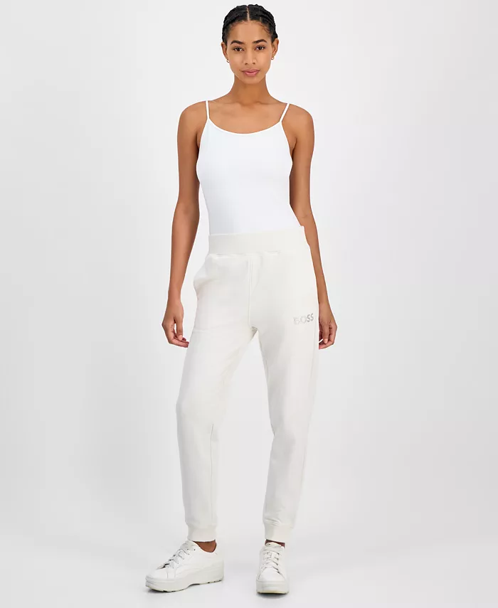 Женские свободные спортивные брюки с ребристым логотипом BOSS Orange, слоновая кость/кремовый
Женские свободные спортивные брюки с ребристым логотипом BOSS Orange, слоновая кость/кремовый