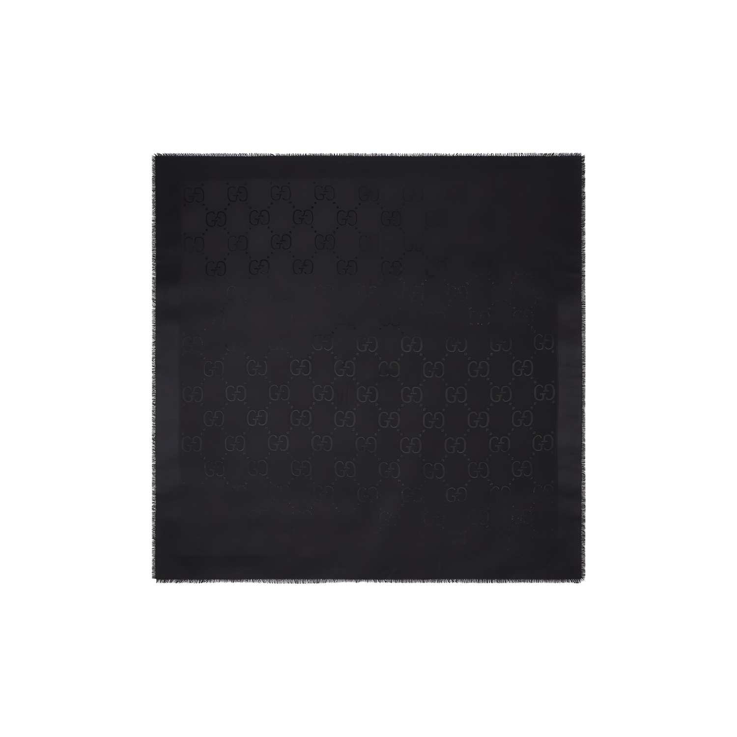 GUCCI Джаккардовая шаль из шелка и шерсти Gg, Black 
GUCCI Джаккардовая шаль из шелка и шерсти Gg, Black