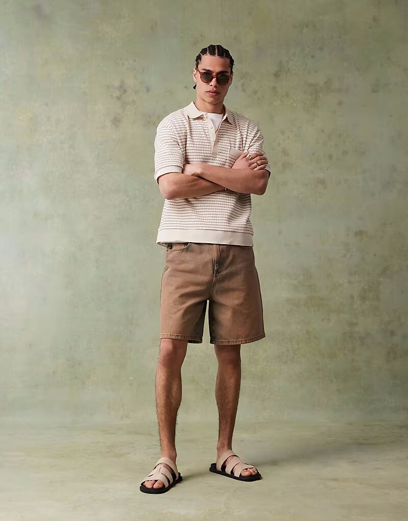 Джинсовые шорты ASOS DESIGN стандартной длины коричневого оттенка
Джинсовые шорты ASOS DESIGN стандартной длины коричневого оттенка