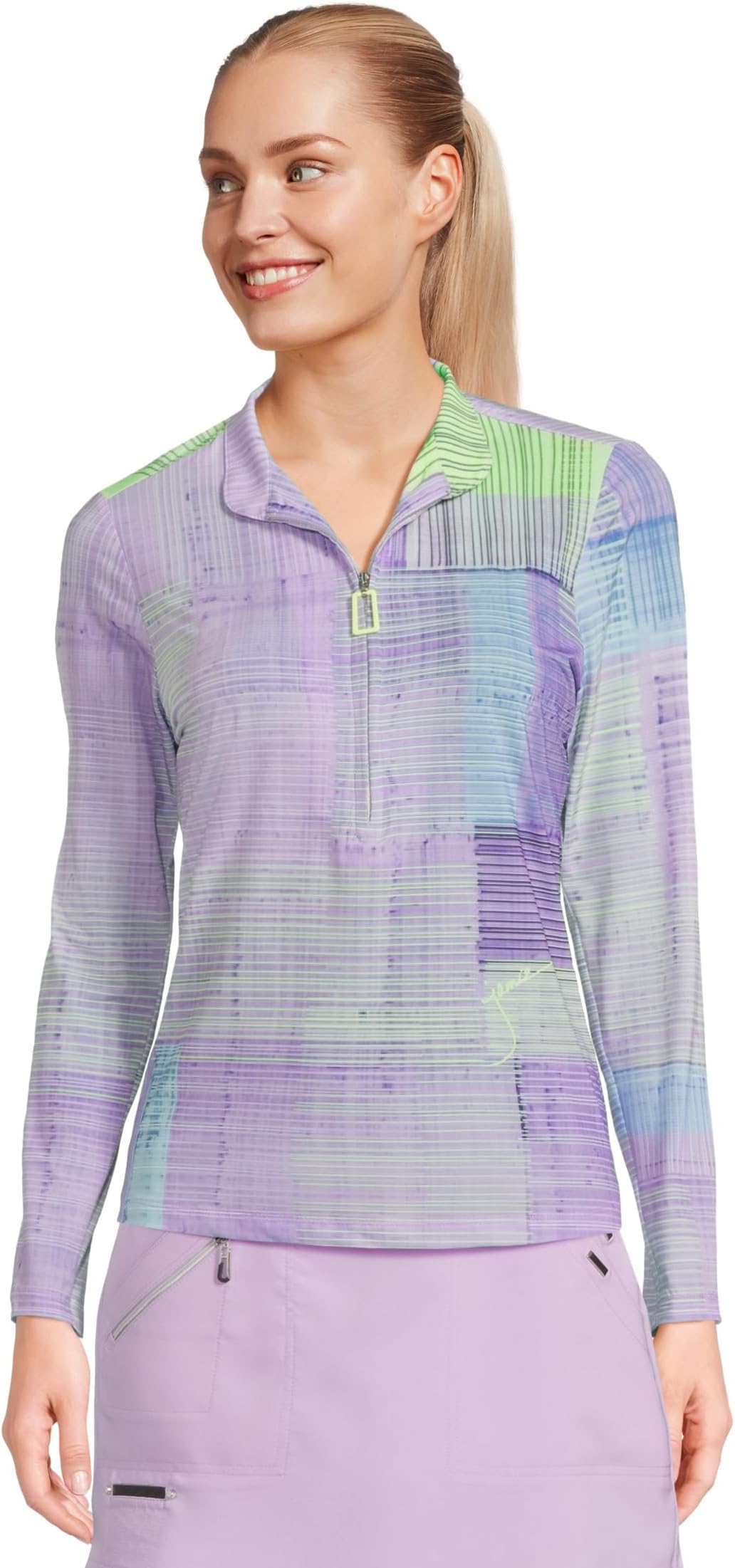 Женский топ Sunsense с длинными рукавами и принтом в клетку, с молнией 1/4 Jamie Sadock, Lilac Purple
Женский топ Sunsense с длинными рукавами и принтом в клетку, с молнией 1/4 Jamie Sadock, Lilac Purple