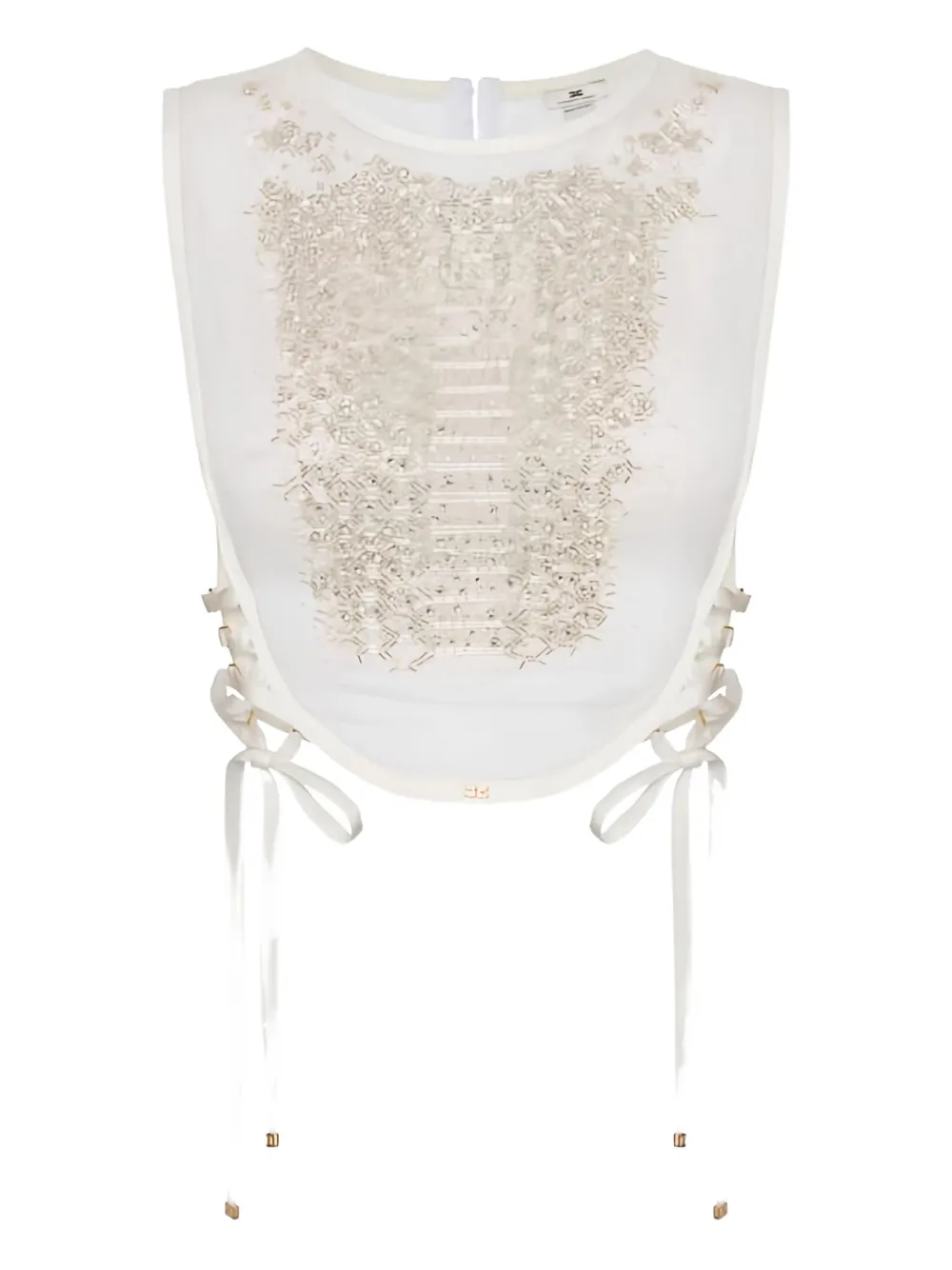 Топ из органзы с кристаллами в виде змеи Elisabetta Franchi, белый
Топ из органзы с кристаллами в виде змеи Elisabetta Franchi, белый