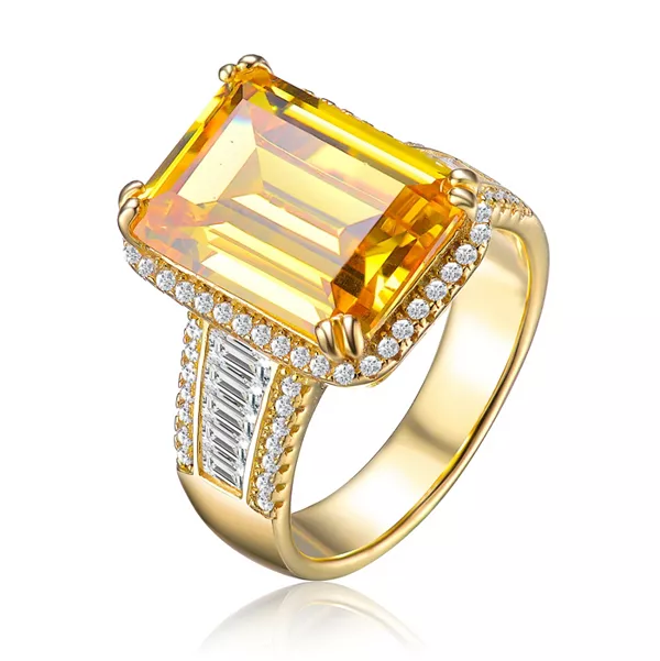 Кольцо из стерлингового серебра с желтым кубическим цирконием, покрытое 14-каратным золотом Genevive, yellow
Кольцо из стерлингового серебра с желтым кубическим цирконием, покрытое 14-каратным золотом Genevive, yellow