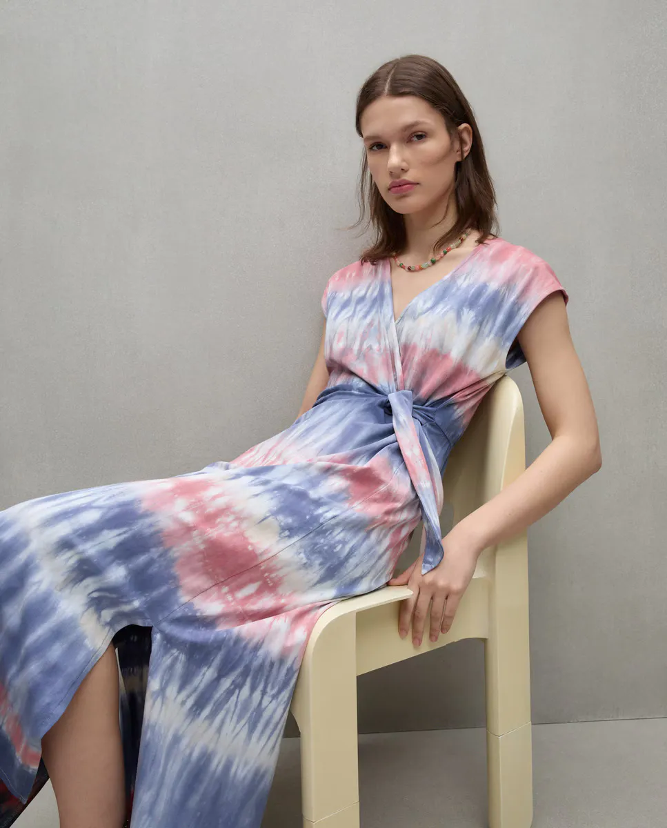 Платье миди с короткими рукавами тай-дай Easy Wear, зеленый
Платье миди с короткими рукавами тай-дай Easy Wear, зеленый