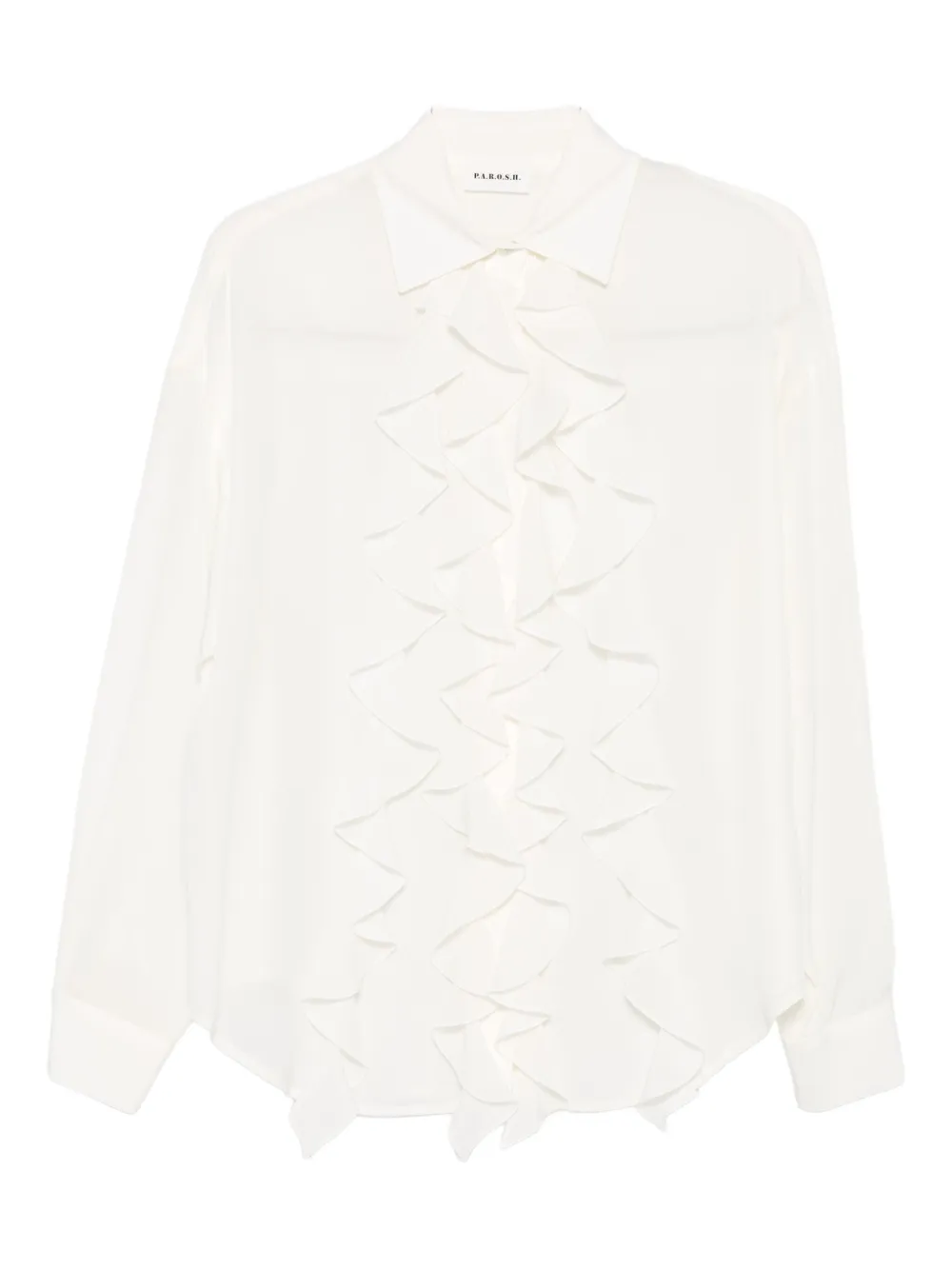 Шелковая рубашка с рюшами P.A.R.O.S.H., нейтральный
Шелковая рубашка с рюшами P.A.R.O.S.H., нейтральный