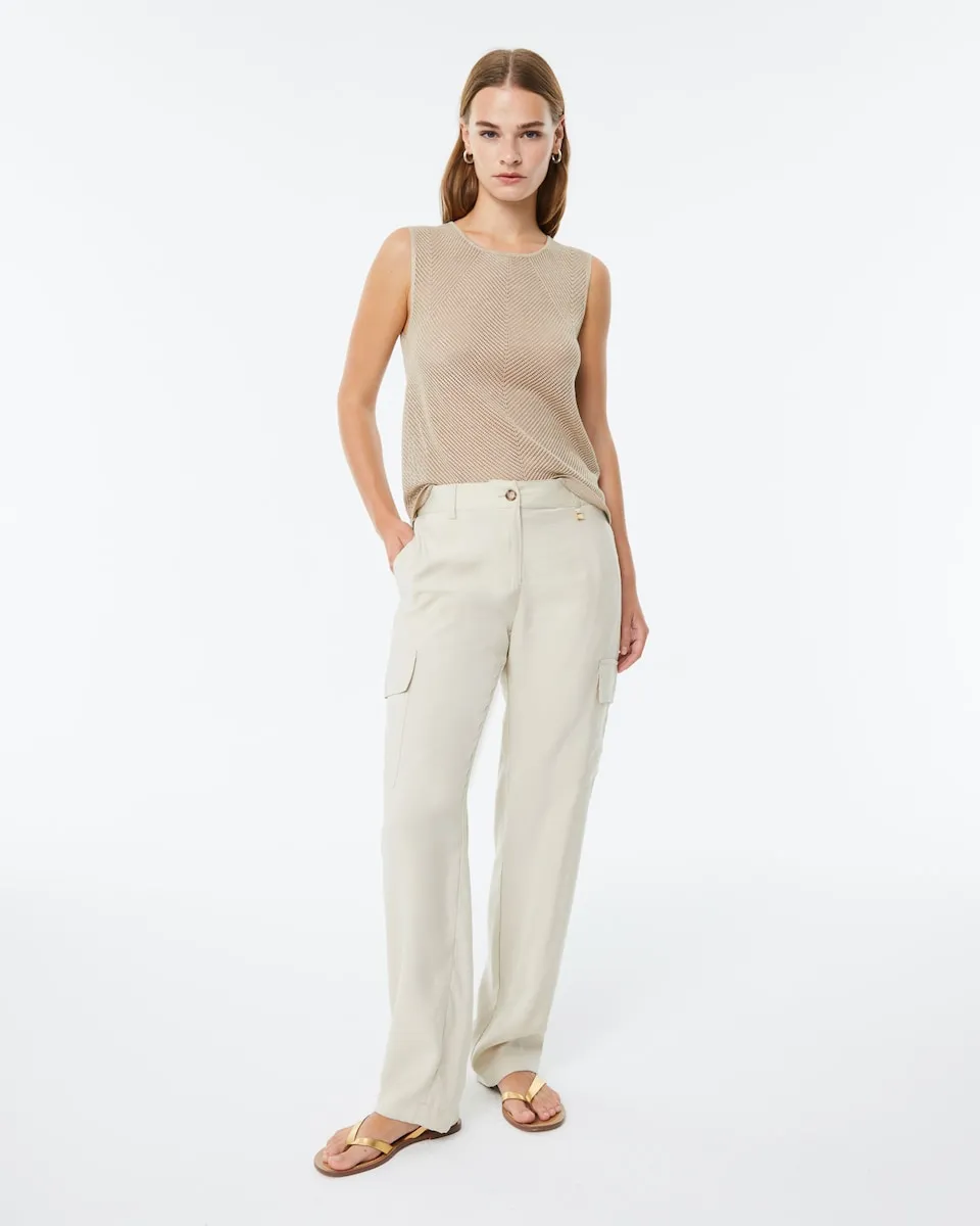 Женские брюки прямого кроя с карманами-карго Paz Torras, бежевый
Женские брюки прямого кроя с карманами-карго Paz Torras, бежевый
