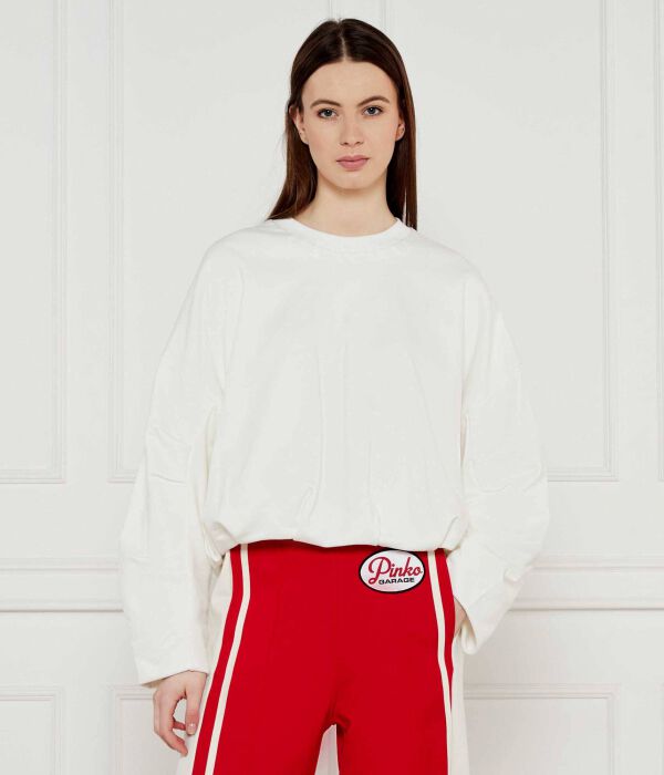 Свитер македония Cropped fit Pinko, белый 
Свитер македония Cropped fit Pinko, белый