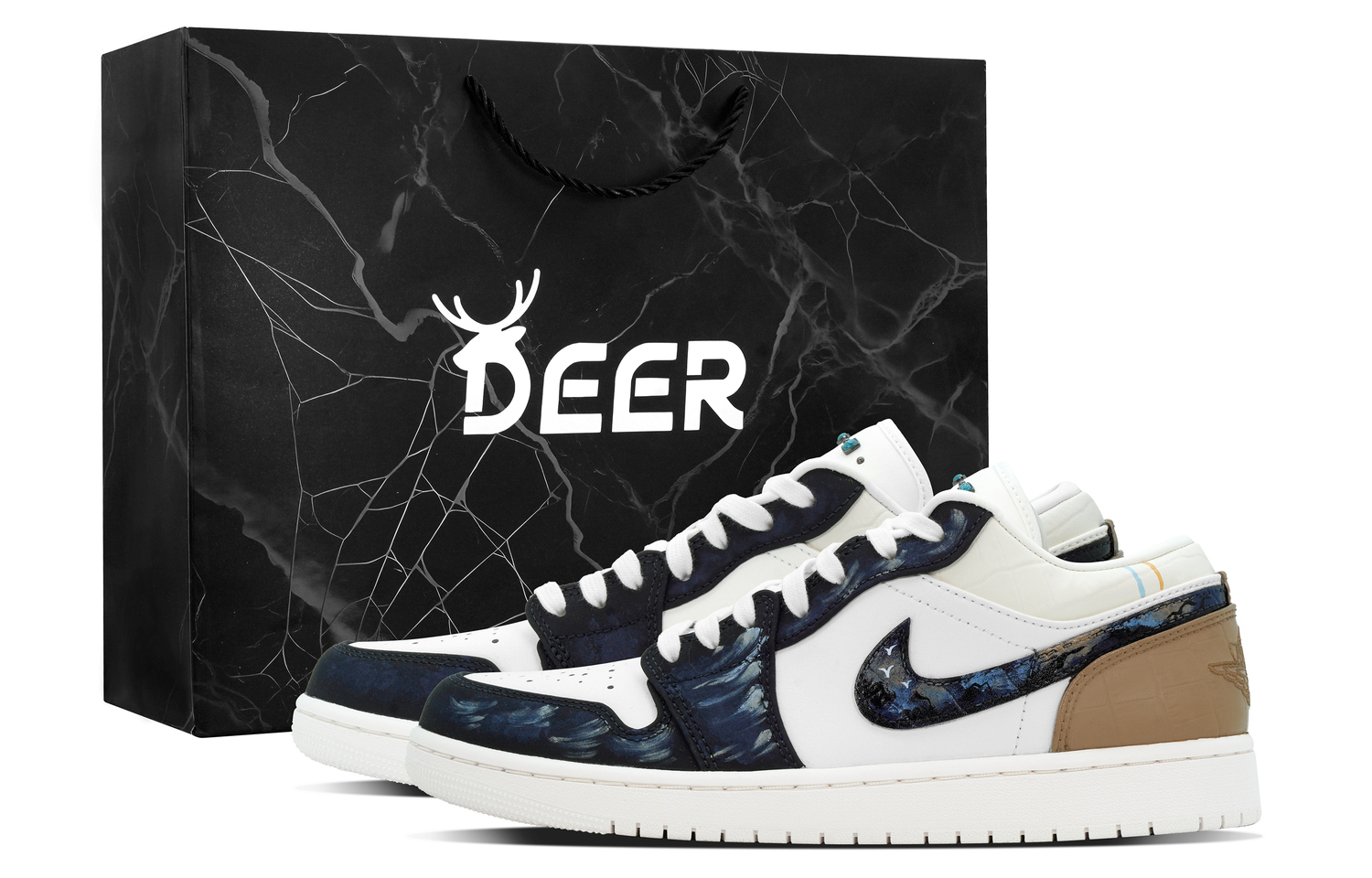 Jordan Air 1 DEER Migratory Bird Абразивоустойчивые низкие винтажные баскетбольные кроссовки мужские черно-коричневые
Jordan Air 1 DEER Migratory Bird Абразивоустойчивые низкие винтажные баскетбольные кроссовки мужские черно-коричневые