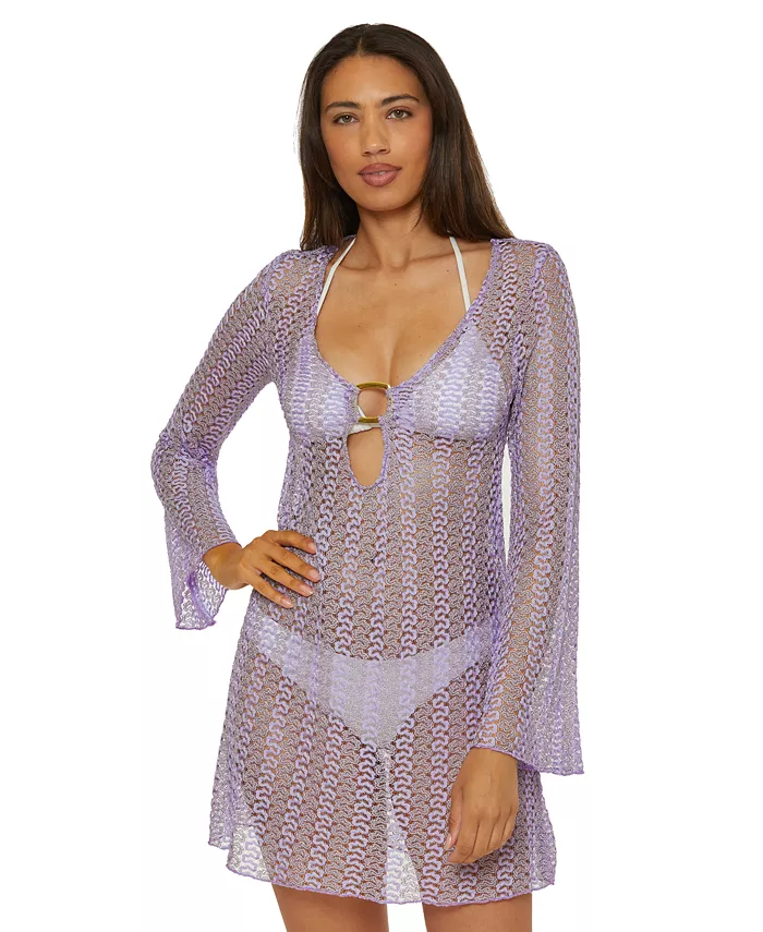 Женская золотая кружевная накидка с кольцом спереди Becca, фиолетовый
Женская золотая кружевная накидка с кольцом спереди Becca, фиолетовый