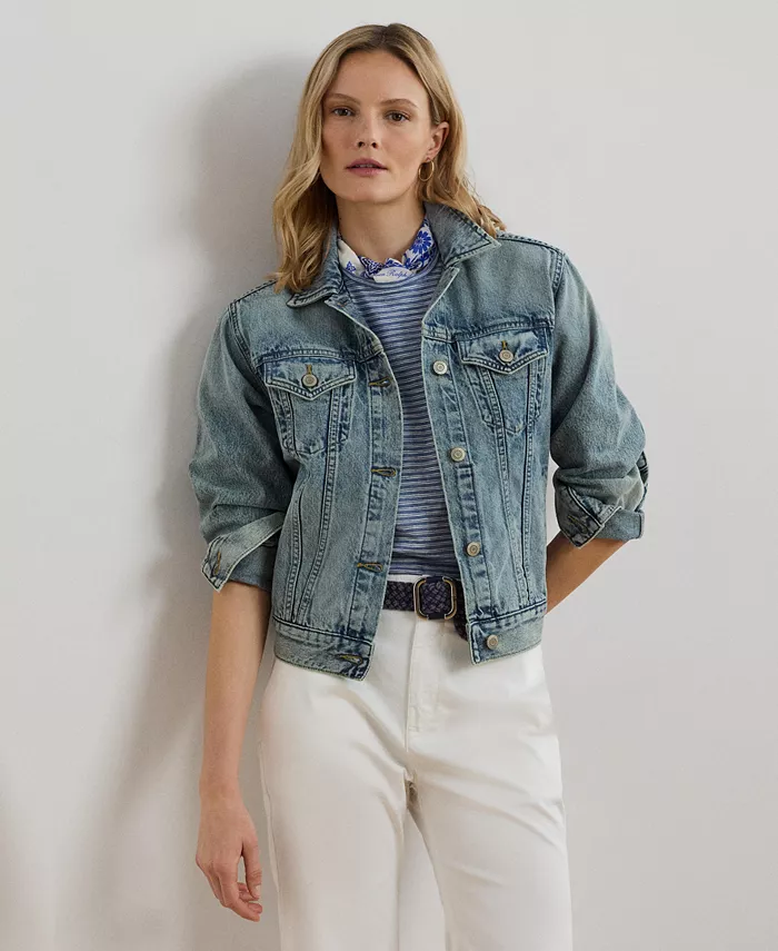 Женская джинсовая куртка Trucker Lauren Ralph Lauren, синий 
Женская джинсовая куртка Trucker Lauren Ralph Lauren, синий