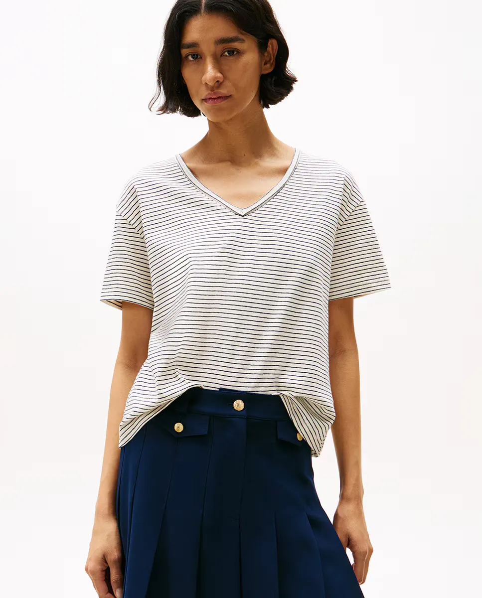 Женская футболка с короткими рукавами из льняной смеси Tommy Hilfiger, темно-синий
Женская футболка с короткими рукавами из льняной смеси Tommy Hilfiger, темно-синий