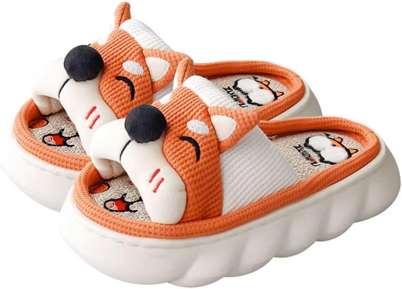 JITEM Тапочки с толстой подошвой, удобные льняные тапочки, милые с белкой, домашние нескользящие тапочки для женщин и мужчин, на все сезоны, обувь для дома, забавный подарок, оранжевый
JITEM Тапочки с толстой подошвой, удобные льняные тапочки, милые с белкой, домашние нескользящие тапочки для женщин и мужчин, на все сезоны, обувь для дома, забавный подарок, оранжевый