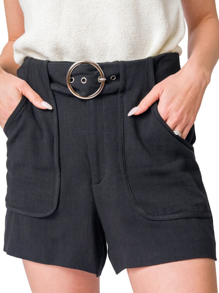 Льняные шорты с поясом Gibsonlook, черный 
Льняные шорты с поясом Gibsonlook, черный