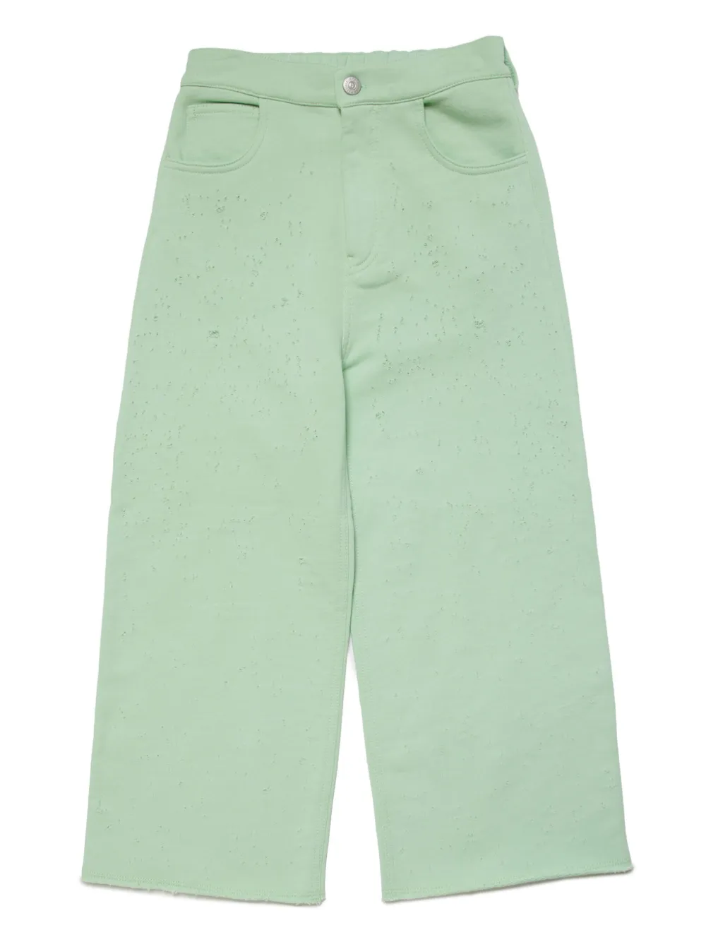 Прямые брюки с эффектом потертости MM6 Maison Margiela Kids, зеленый
Прямые брюки с эффектом потертости MM6 Maison Margiela Kids, зеленый