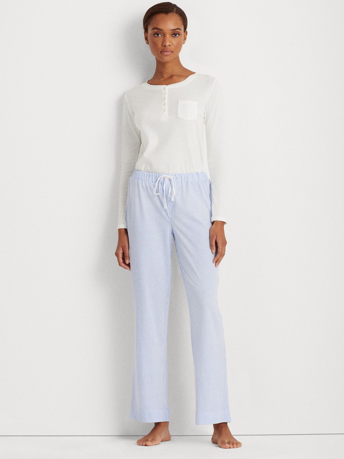 Хлопковые пижамные штаны в полоску Lauren Ralph Lauren, синие
Хлопковые пижамные штаны в полоску Lauren Ralph Lauren, синие