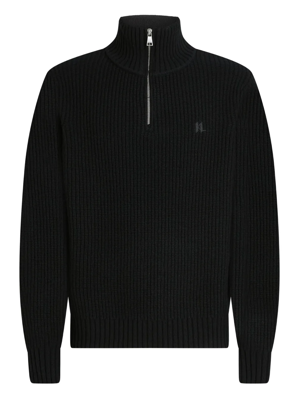 Свитер с высоким воротником на молнии KARL LAGERFELD, черный 
Свитер с высоким воротником на молнии KARL LAGERFELD, черный