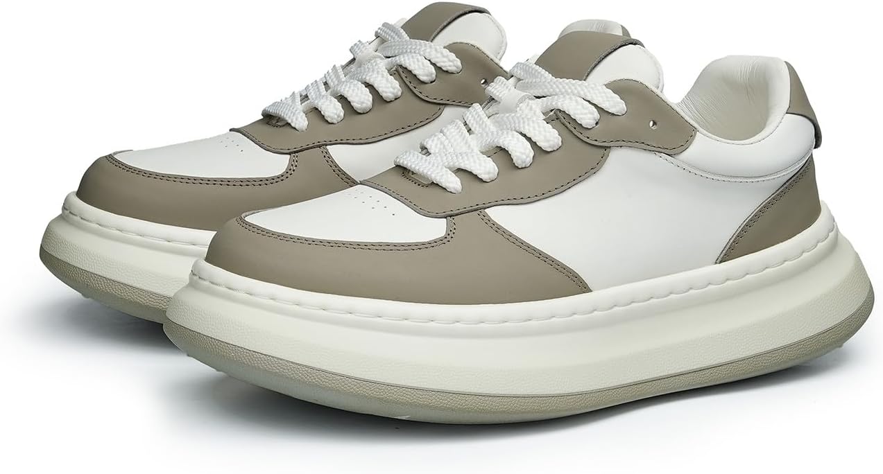 Мужские кожаные модные кроссовки Santimon на платформе - массивный носок, низкие повседневные прогулочные туфли с противоскользящей резиновой подошвой и эффектом увеличения роста для ежедневного ношения, серый
Мужские кожаные модные кроссовки Santimon на платформе - массивный носок, низкие повседневные прогулочные туфли с противоскользящей резиновой подошвой и эффектом увеличения роста для ежедневного ношения, серый