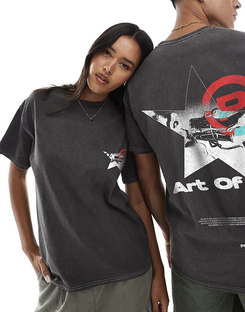 Футболка с принтом звезды Aol спереди и сзади, стираная, угольного цвета
Футболка с принтом звезды Aol спереди и сзади, стираная, угольного цвета