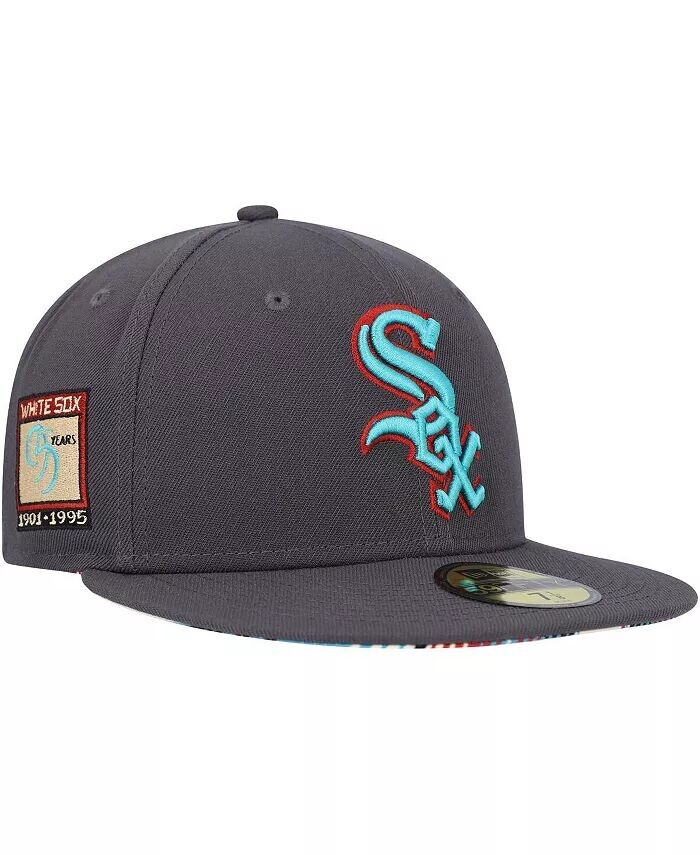 Мужская шляпа-комбинезон с принтом Chicago White Sox графитового цвета 59FIFTY New Era, серый
Мужская шляпа-комбинезон с принтом Chicago White Sox графитового цвета 59FIFTY New Era, серый